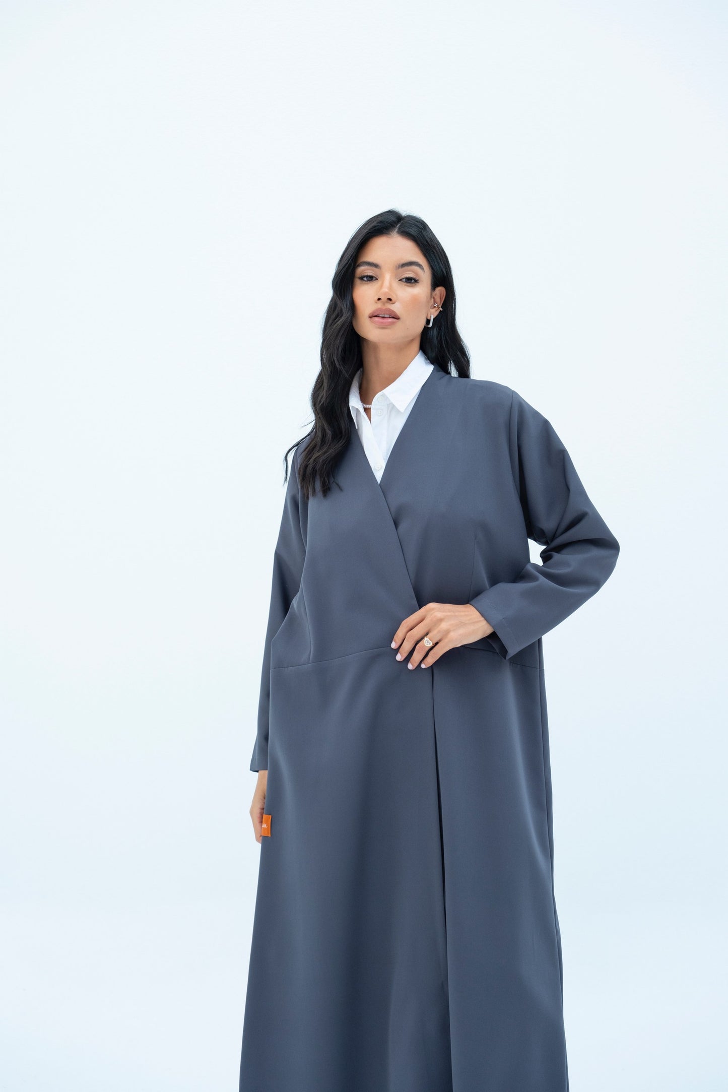 Distorted Button Abaya