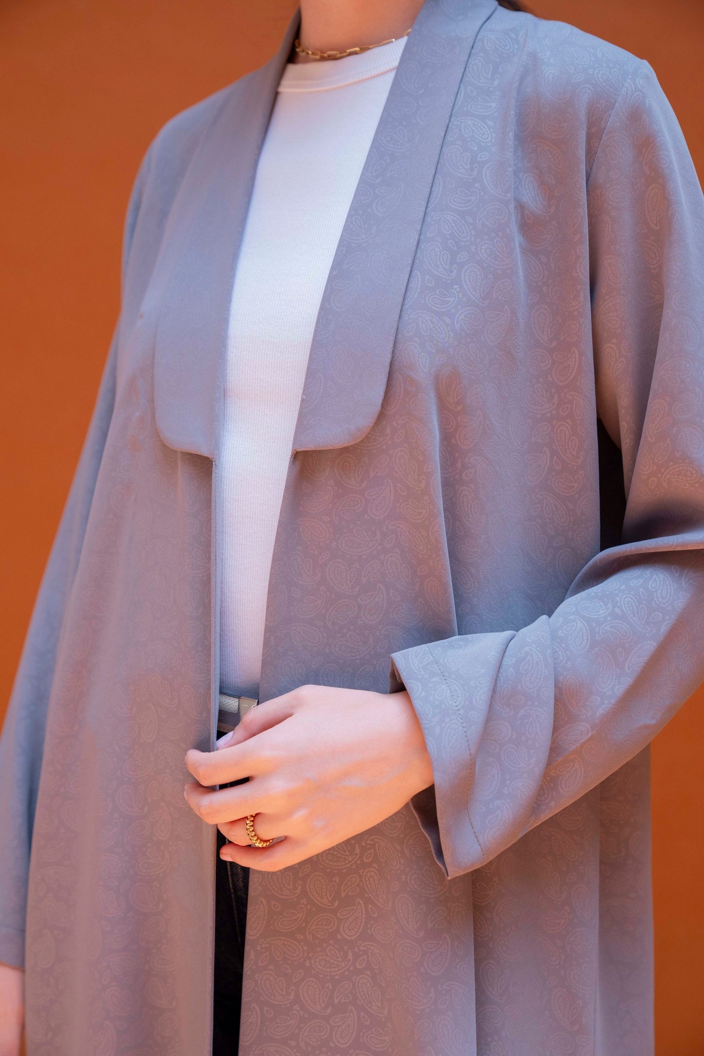 Drop Collar Paisley Abaya