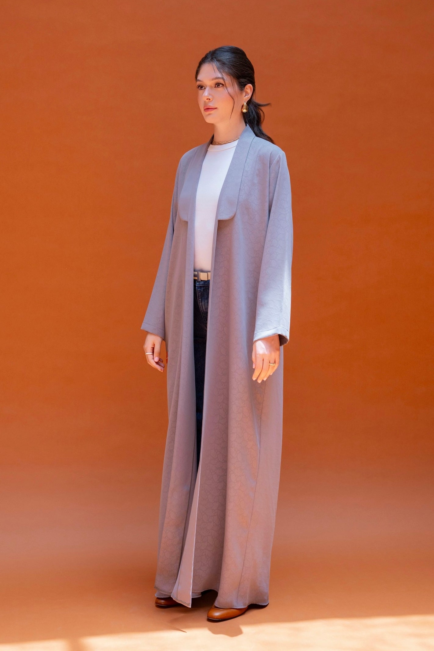 Drop Collar Paisley Abaya