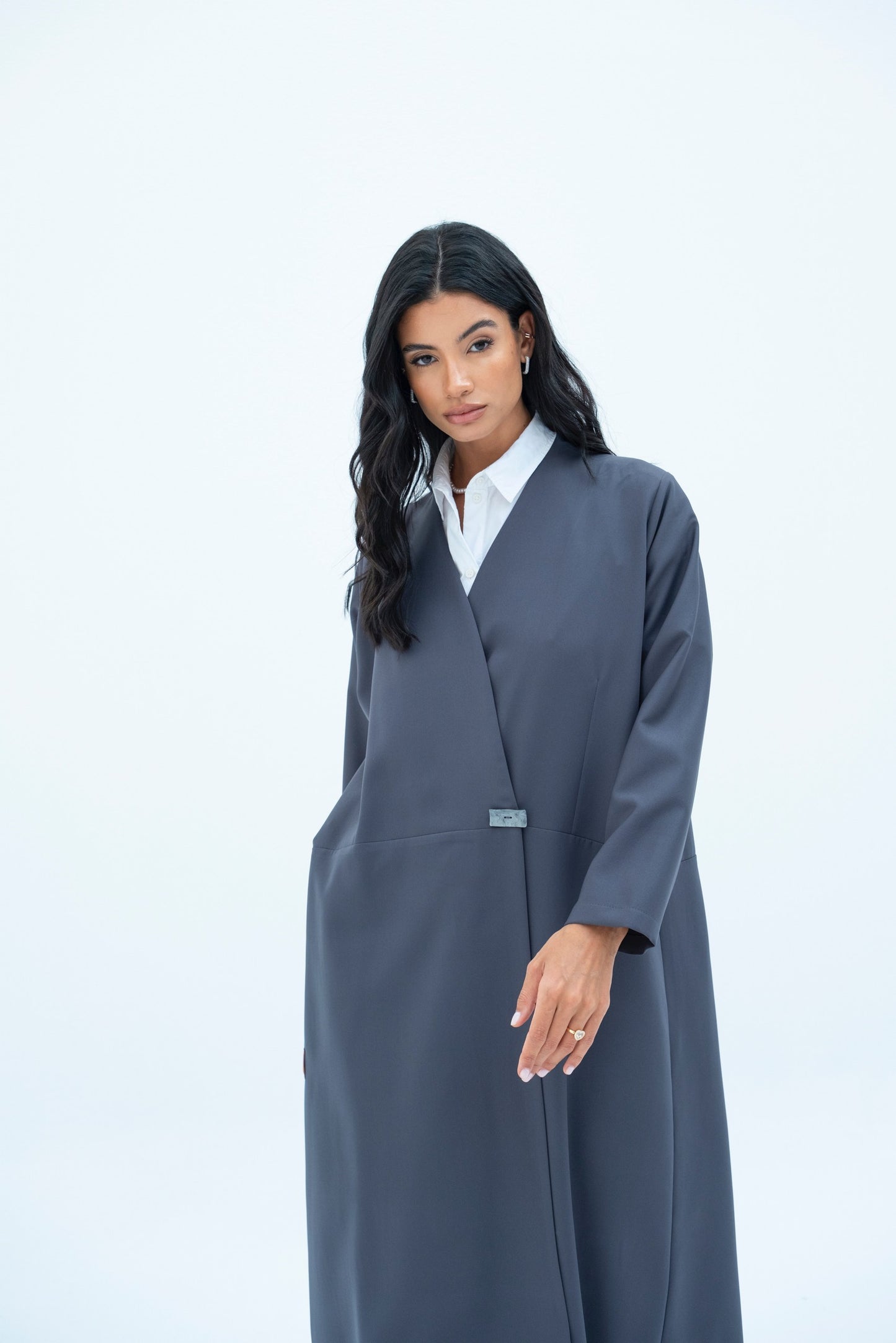 Distorted Button Abaya