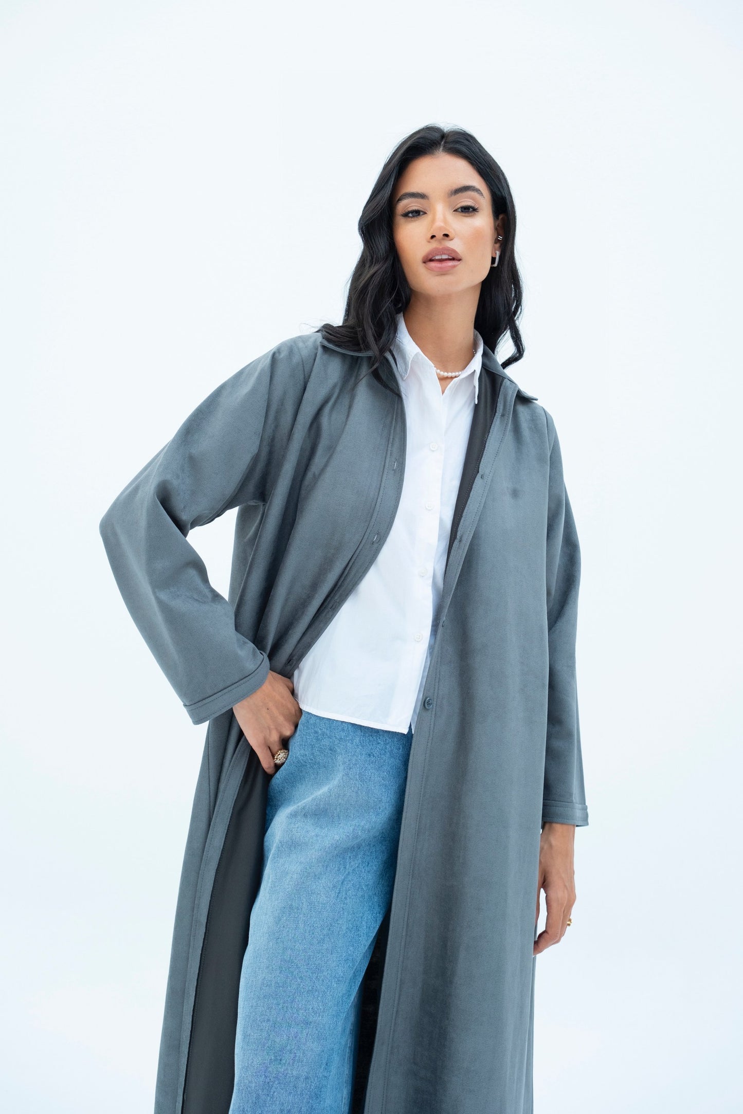 Suede Overshirt Abaya