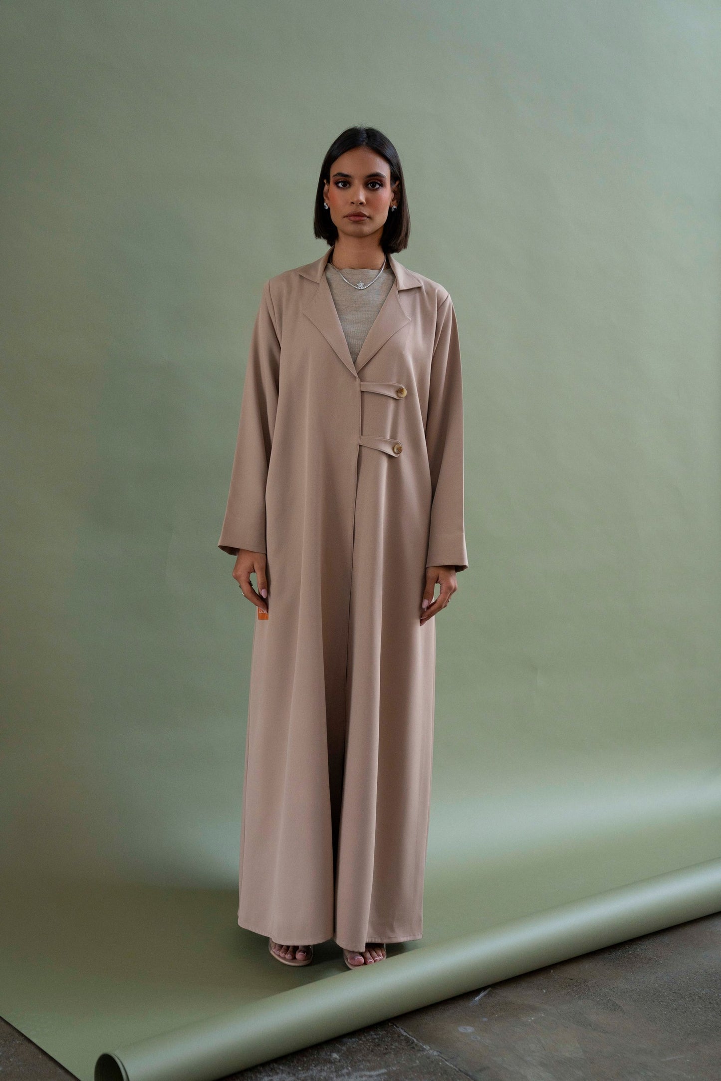 Dual Strap Button Abaya