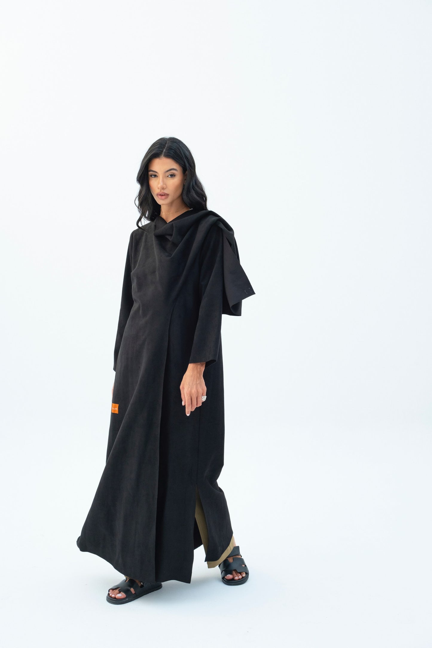 Suede Shawl Abaya