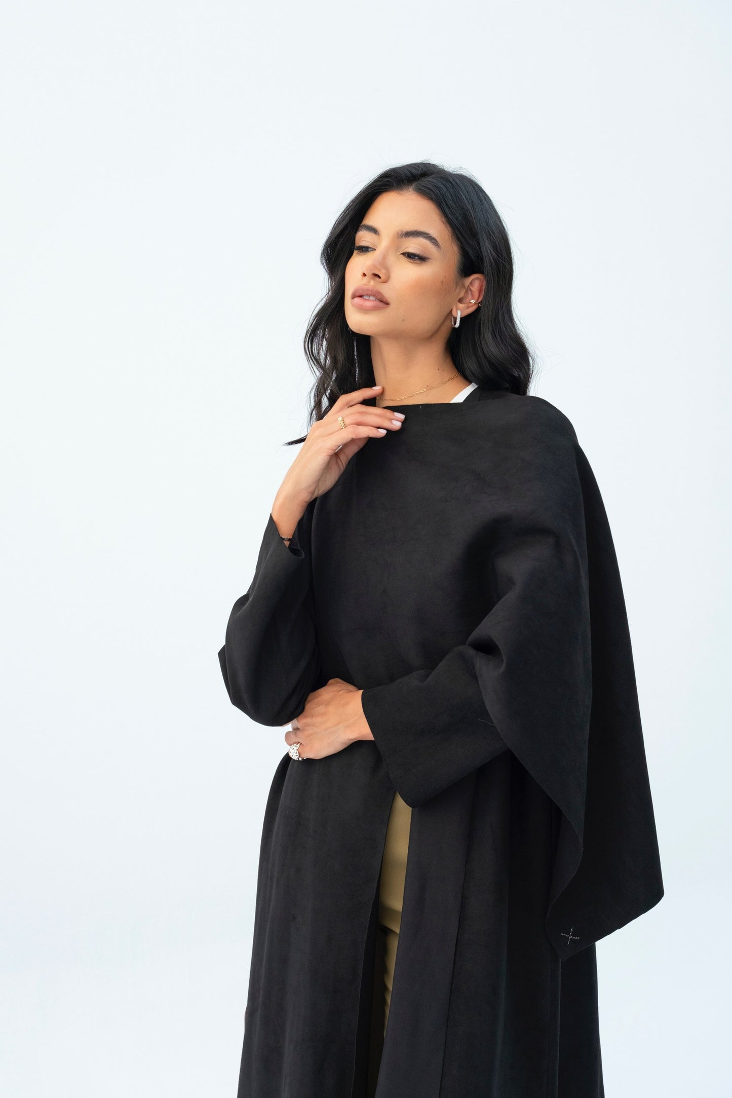 Suede Shawl Abaya